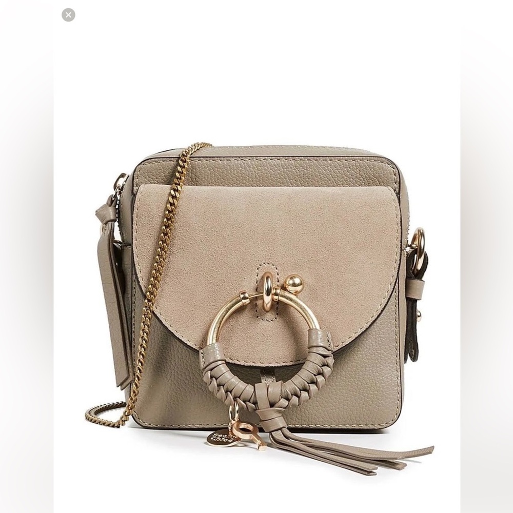 SEE BY CHLOE
Mini Joan Suede & Leather Crossbody ~ Motty Grey